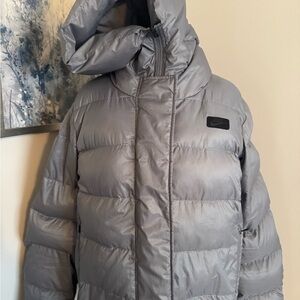 Nike Silver Quilted Puffer Jacket